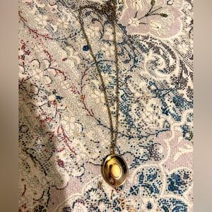 Vintage BANANA REPUBLIC Gold Tone Medallion Cabochon Faux Stone Chain Necklace